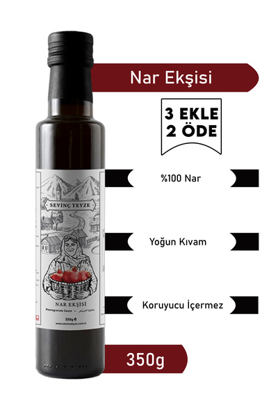 Organik Teyze Sevinç Teyze Nar Ekşisi %100 Nar Pomegranate Syrup 350g