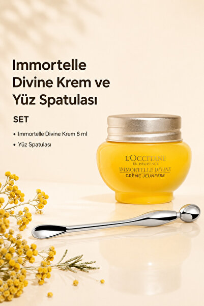 L'Occitane Immortelle Divine Krem ve Yüz Spatulası Minik Hediye Seti, 2'li Set