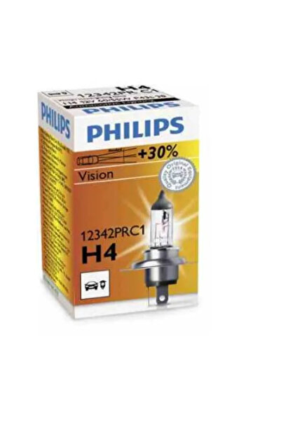 Philips Vision +30% H4 60/55W 12V 12342PRC1 Халогенна крушка за фарове на авт...