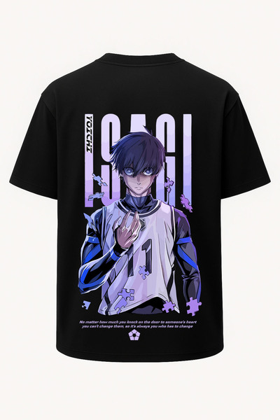 Oversize Yoichi Isagi 11 Blue Lock Printed T-Shirt - Large Print - Wide Fit