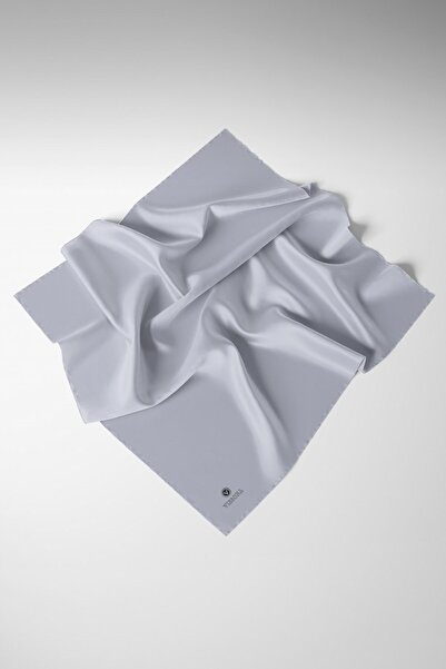 Viscose Twill Silk Less Faulty Light Gray  Color 90x90 Plain Scarf Sewing Type : Hand Sewing