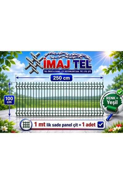 Genel Markalar Duvar Üzeri Yeşil 100X250 Panel Tel Çit ( SADE PANEL TEL ÇİTDİR )