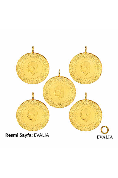 Evalia Takı 5 Adet Çeyrek Altın Kaplama Kolye Ucu