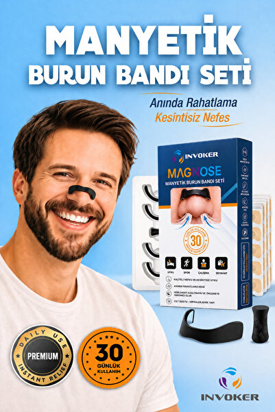 INVOKER Horlama Önleyici Manyetik Burun Bandı Seti Horlama Azaltıcı Mıknatısl...