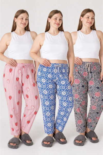 LOTTEBELLA 3-Pack Large Size Cotton Pieces Thin Breathable Fabric D Patterned...