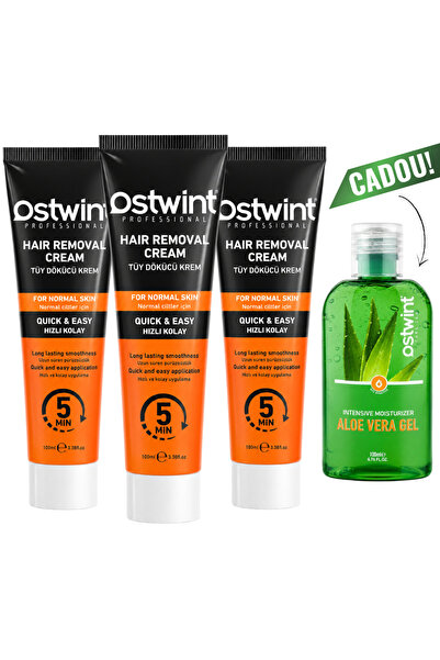 Ostwint Set de 3 creme depilatoare pentru ten normal - 100ml (bărbați) + Cado...