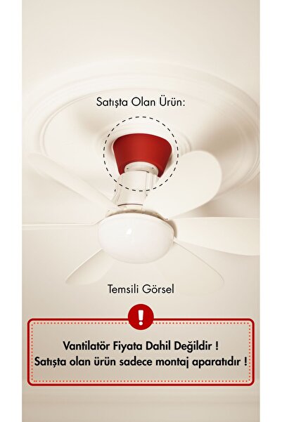 KushKafa e27 (Duy Tipi) Vantilatör Askı Aparatı Kırmızı