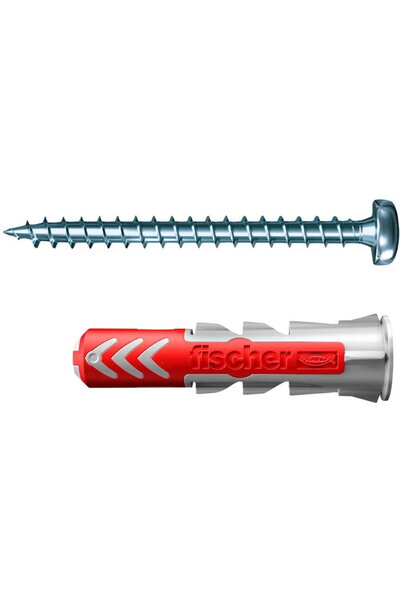 Fischer Diblu DUOPOWER 6x30 S PH TX (gri deschis/roșu, 200 bucăți, cu șurub)