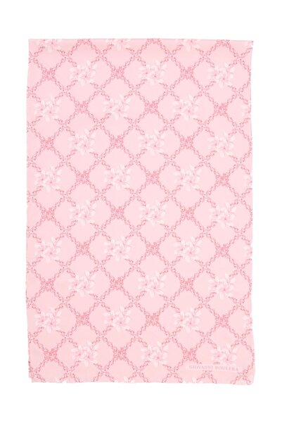 Giovanni Boulera Pembe Çiçek Desenli,Çift Taraf Baskı,Süper El Dikişi,16 mm M...