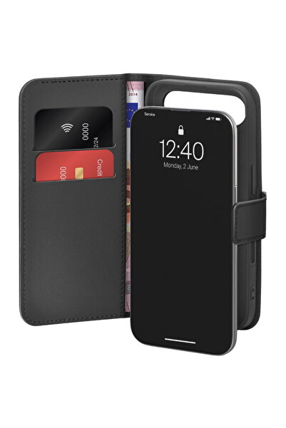 Puro Wallet Stand Case for iPhone 17 Air made of -leather, with a flap, walle...
