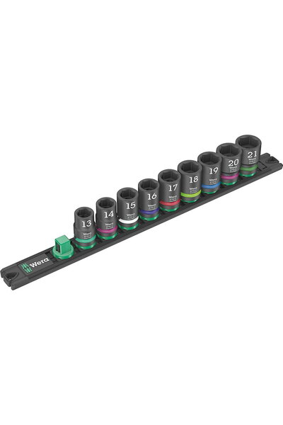 wera Set de chei tubulare magnetice C Impaktor 1/2 (negru/verde, 9 piese, pen...