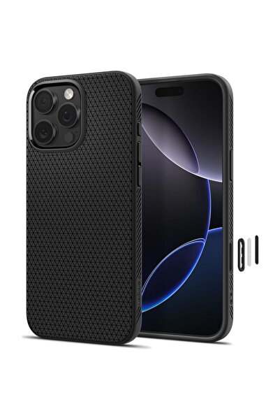 Spigen Husă pentru iPhone 16 Pro Max - Liquid Air "T" MagSafe - Negru Mat