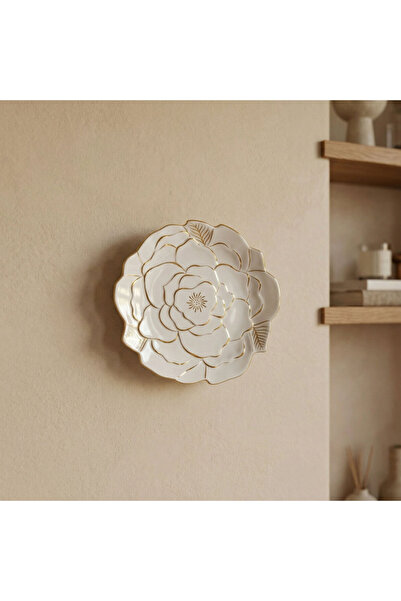 Güral Porselen Rose Premium Hand Decorated Decorative Porcelain Plate 21 cm