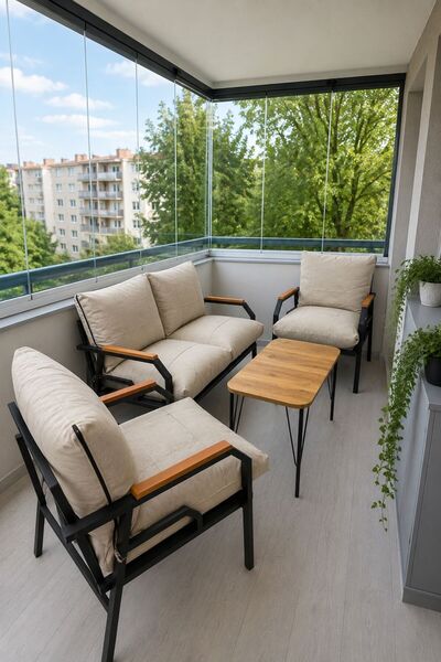 Dekoport Kutay Balkon Takımı, Bahçe Takımı, Çay Seti Koltuk Takımı, Metal Kan...