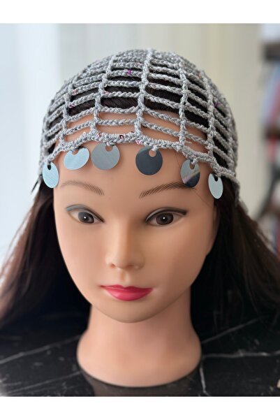 PURPLE'S BİR TUTAM MUTLULUK Purplestoka Hand Knitted Sequined Retro Beret - M...
