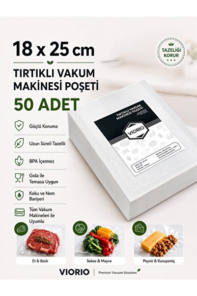 VI'ORIO كيس ماكينة مكنسة مسننة مقاس 18x25 50 قطعة