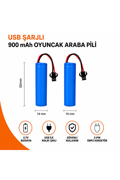 MAMSHOP 3.7v 14500 Li-On 900 mah Şarj edilebilir SM2P Siyah Soketli Kumadalı ...