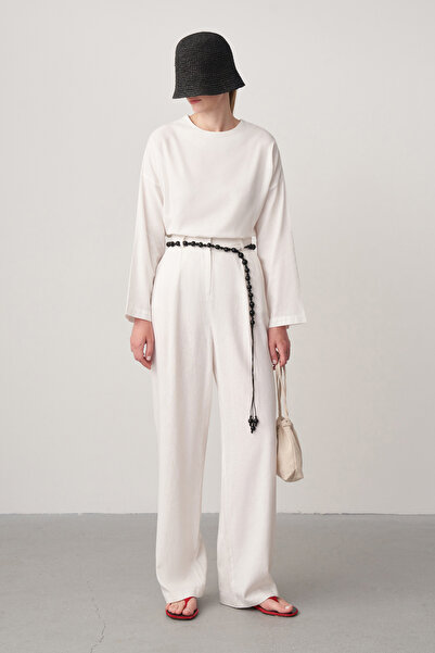 Mathilda Store Beyaz Private Edition Palazzo Pantolon