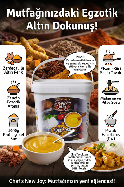 chef's new joy professional Curry Sauce 1000 gr Köri Sosu Köri Tozu