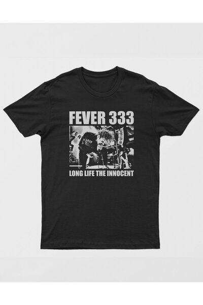 buzagi tasarım ürünleri Fever 333 Regular Fit Black Unisex T-Shirt