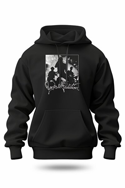 buzagi tasarım ürünleri سويت شيرت بقلنسوة مطبوع رقميًا من Jane's Addiction لل...