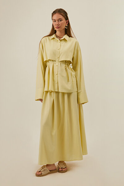 ZÜLAYS Windbreaker Linen Skirt Set Butter Yellow
