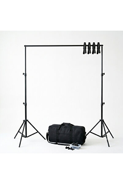 FototekFotograf 2x3m Backdrop Fon Standı Stüdyo Stand Kit Taşıma Çantalı Set ...