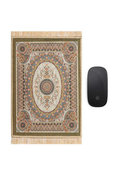 Bursa İpek Khaki Decorative Small Carpet Mousepad