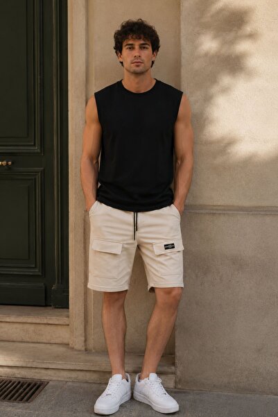 Madmext Beige Men's Basic Shorts 6533