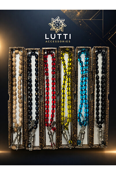 Lutti Gift Set of 6 Colorful Barley Cut Glass Prayer Beads