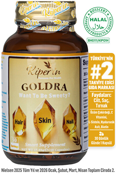Kiperin Goldra |   Skin, Hair & Nails |   Biotin, Keratin, Grape Seed, Hyalur...