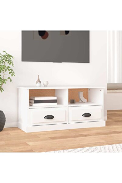 Concept Comodă TV, alb, 93x35,5x45 cm, lemn prelucrat