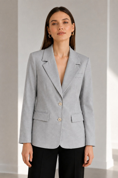 İnouveaue Yırtmaç Detaylı Krep Blazer Ceket