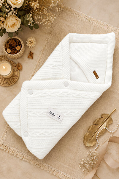 Sitilin Baby Girl/Boy Swaddle Blanket Cream Knit Fabric STL4619