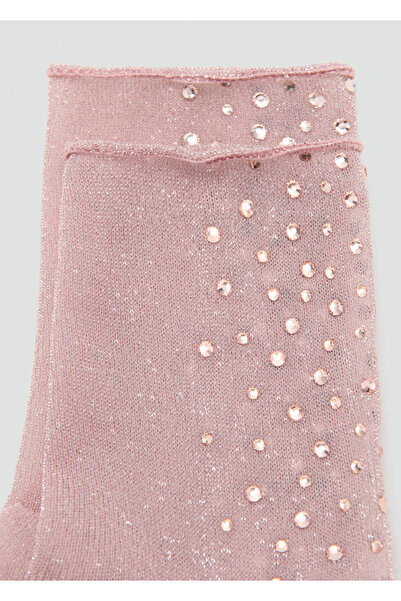 MANGO Woman Lurex Socks with Rhinestone Details