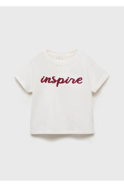 MANGO Kids Бродирана памучна тениска
