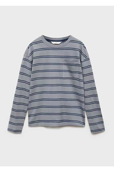 MANGO Kids Gestreiftes T-Shirt mit Brusttasche