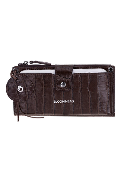 BloominBag Mocha Croco Lozan Hakiki Süet Çapraz Askılı Telefon Bölmeli Cüzdan...