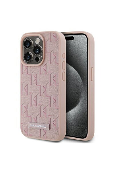 Karl Lagerfeld Husă iPhone 15 Pro Max - Piele MagSafe (KLHMP15XPKHPORPP) - Lo...