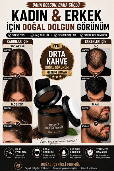 DERMAES beauty Yeni Nesil Saç Dolgunlaştırıcı Pudra Seyrek Sakal Saçlar için ...