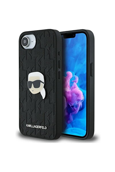 Karl Lagerfeld Husa iPhone 16e - Carcasă rigidă din piele cu monogramă (KLHCP...