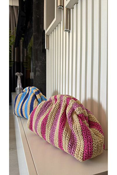 WOMANBAG حقيبة يد مصنوعة يدويًا من القش (30x16 سم)