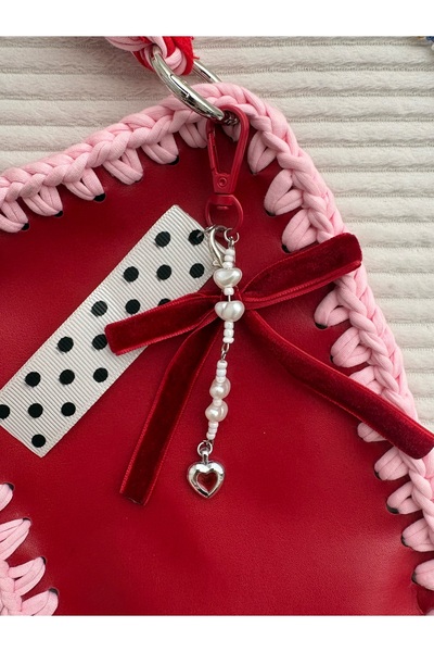 Poshy Atelier Polka Dot Ribbon Bag Charm Accessory Pants Ornament Keychain