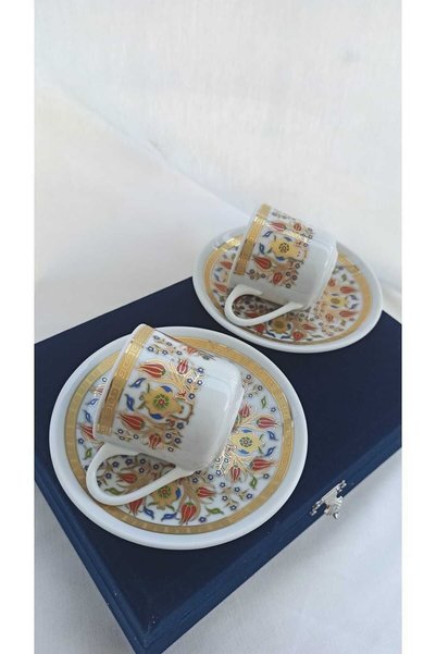 Nihal Süeda New Collection Double Porcelain Cup Set with Velvet Box