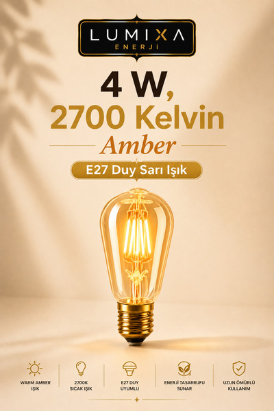 ZMR LUMIXA 4W 2700K RUSTİK AMPUL AMBER