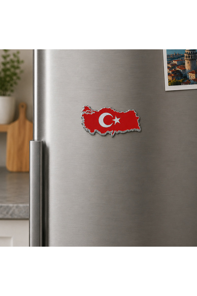 hiçdurmaal Metal Renkli Ay Yıldız Türkiye Magnet 1 Adet
