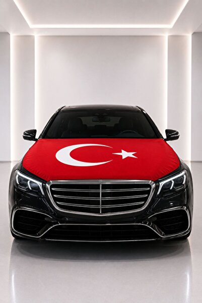 Genel Markalar Türk Bayrağı Baskılı Araç- Kaput Bayrağı Büyük Boy (160X170)