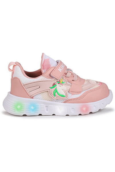 Kiko Kids Puff Cırtlı Işıklı Faylon Taban Kız Bebek Spor Ayakkabı
