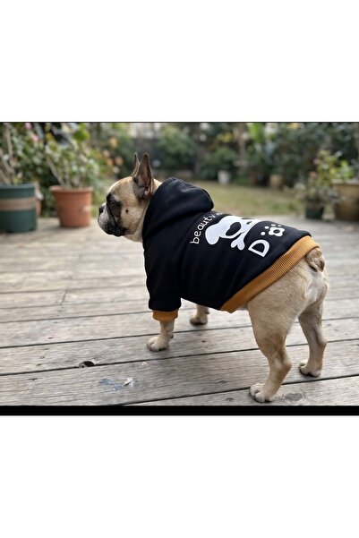 atelyu Cat Dog Outfit Black Sleeveless Sweatshirt