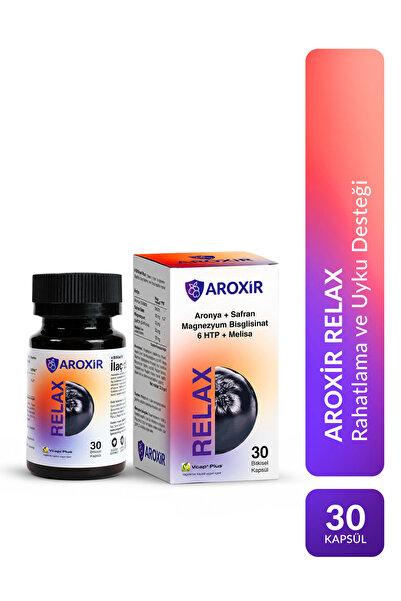 Aroxir Relax Stres ve Uyku Desteği Aronya, Magnezyum Bisglisinat, 5- HTP, Mel...